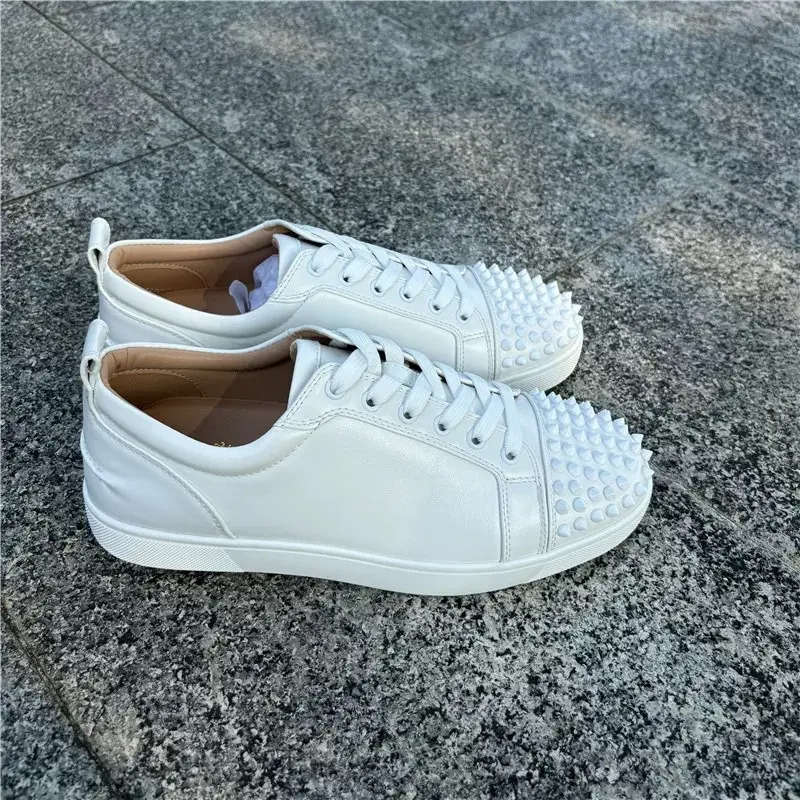 2 white leather nails