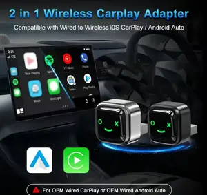 2025 Wireless carplay Adapter forBLACK FRIDAYiPhone/Android-Fast Connection,NoLatency,Hands-Free Call wireless adapterElectronic Charger carplay dongle, suitable forfactory wired CarPlay cars from 2016+