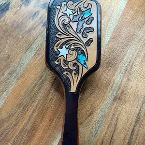Leather hair brush