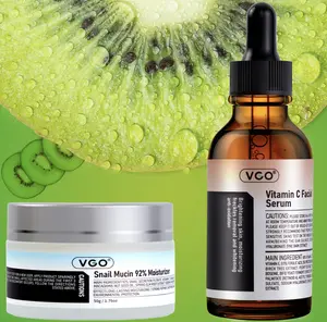 VGO Vitamin C Serum & Face Cream Skincare Set — Gentle Care for Dry & Sensitive Skin, Daily Moisturizing, Firming & Deep Hydration, Suitable for All Skin Types