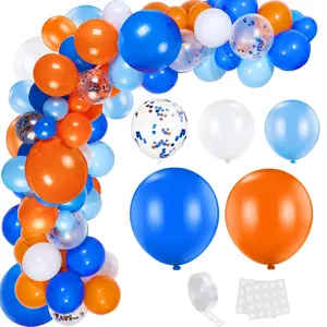 198 Pcs Blue And Orange Balloons Arch Garland Kit 18 12 10 5 Inch Latex Confetti Balloon For Blue Dog Theme Target War Sign Birthday Party Decoration Supplies