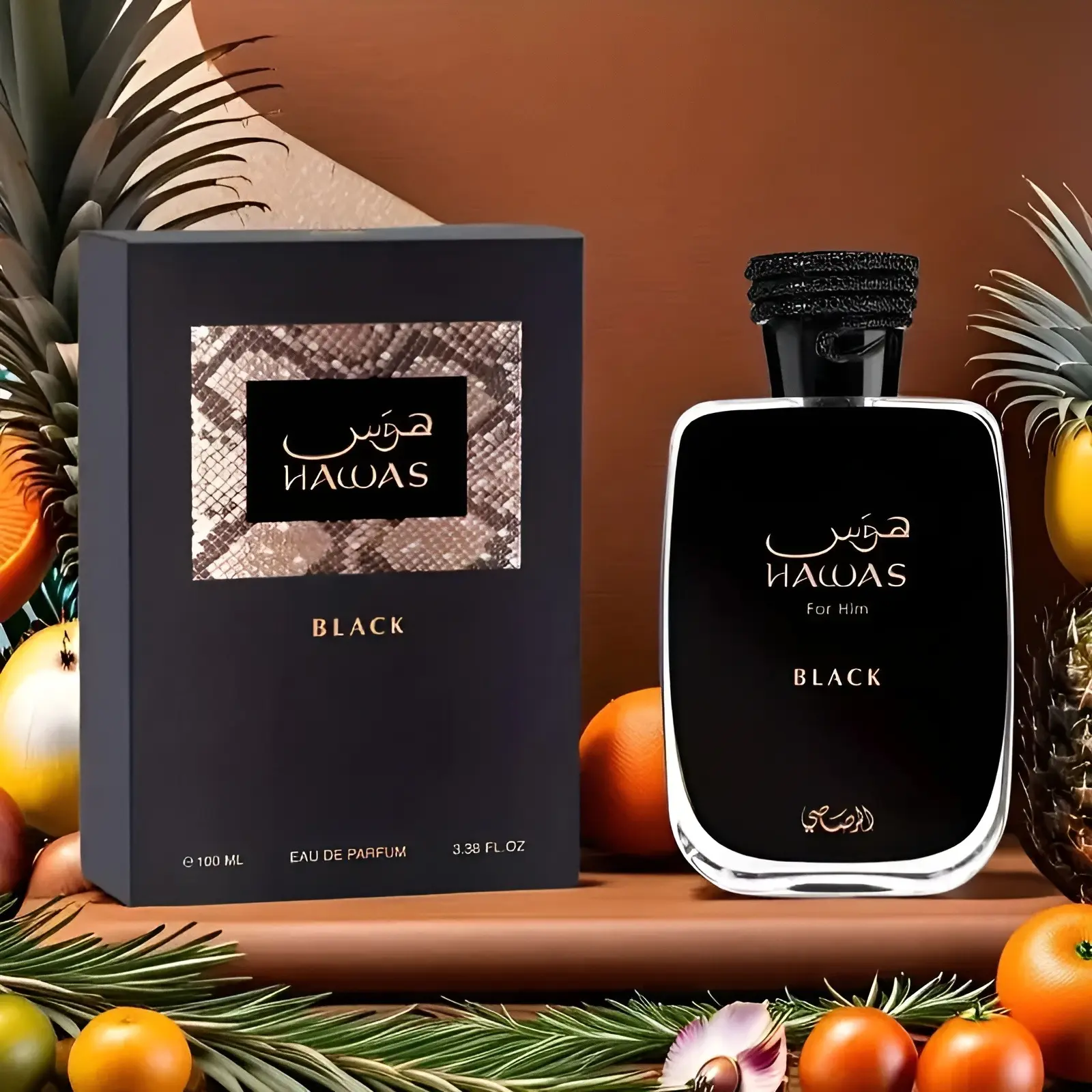 Rasasi Men's 3.4 Ounce Hawas Black Eau de Parfum
