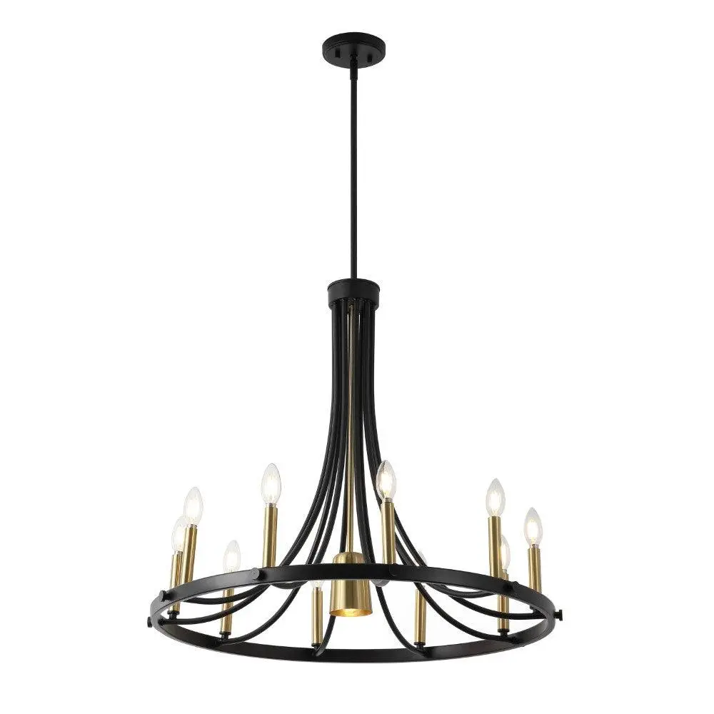 Dante Modern Iron Adjustable Wagon Wheel LED Chandelier with Downlight Dante Modern Iron Adjustable Wagon Wheel LED Chandelier with Downlight