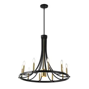 Dante Modern Iron Adjustable Wagon Wheel LED Chandelier with Downlight Dante Modern Iron Adjustable Wagon Wheel LED Chandelier with Downlight