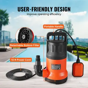 VEVOR Submersible Utility Pump Sump Pump 1 HP 4000 GPH 31 ft Head Water Pump