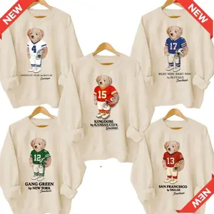 Vintage ALL TEAM FOOTBALL Graphic Sand Color Sweatshirt Pullover Sport Varsity, Custom Team O4