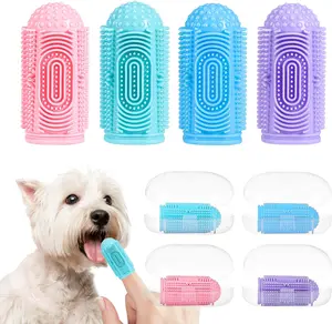 Dog Toothbrush Dog Tooth Brushing Kit 4Pack Dog Finger Toothbrush for Dog Teeth Cleaning&Dog Dental Care,Cat Toothbrush Dog Tooth Brush Puppy Toothbrush Pet Toothbrush