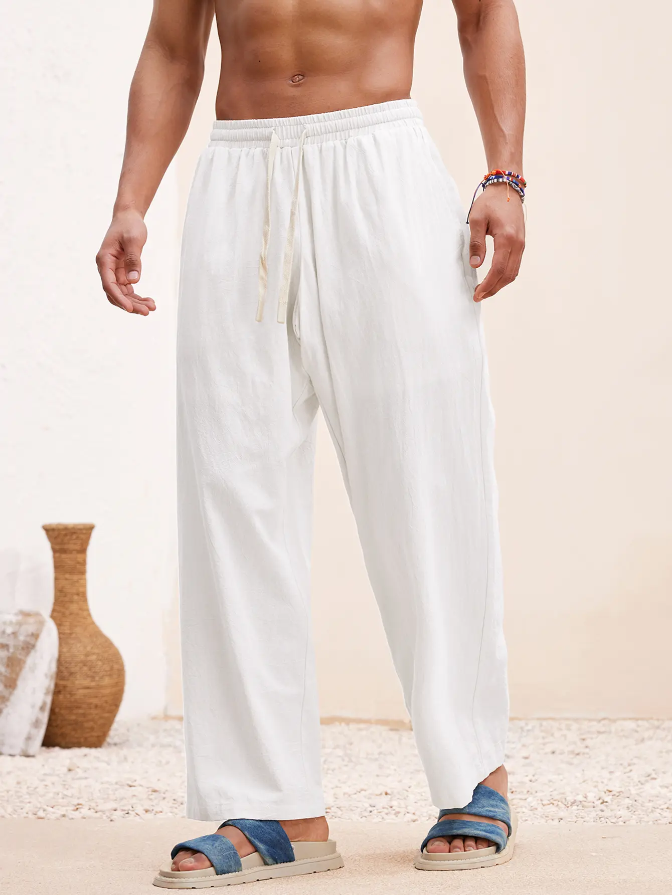 DealsForYouDays Beach Outfits Vacation Basic Woven Casual Surfing Seaside Beach Fit Linen Pants Beachwear DealsForYouDays Beach Outfits Vacation Basic Woven Casual Surfing Seaside Beach Fit Linen Pants Beachwear