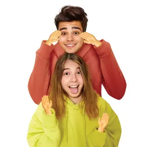 Wunderlin Tiny Hands on Sticks - Baby Mini Finger Hands 6.25 Inch Long, Funny White Elephant Gifts, Great Prank Kit & Realistic Little Hands Design