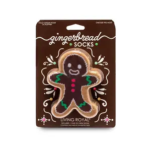 Gingerbread 3D Crew Sock | Colorful Mid-Calf Novelty Socks - Casual Stylish Unisex Design - One Size Fits Most - Gift for Men & Women