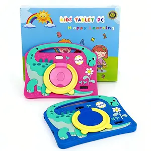 Cartoon Dinosaur Kids Learning Tablet, 7 Inch Android System with Study Software, 32GB Storage, Dual Cameras, WiFi Linkable