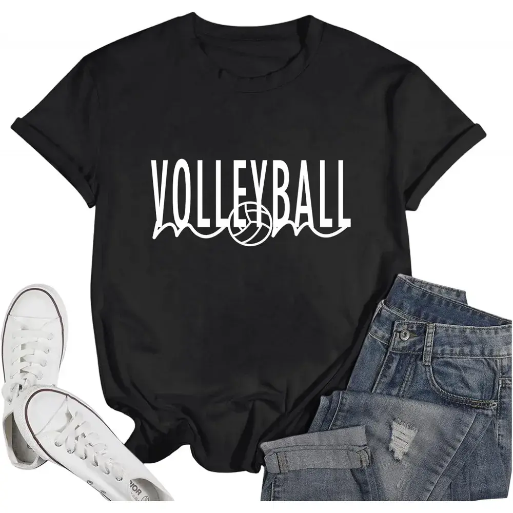 Volleyball T-shirt for mom (women), volleyball shirts for game day, volleyball practice shirts, volleyball gifts, cotton graphic tees
