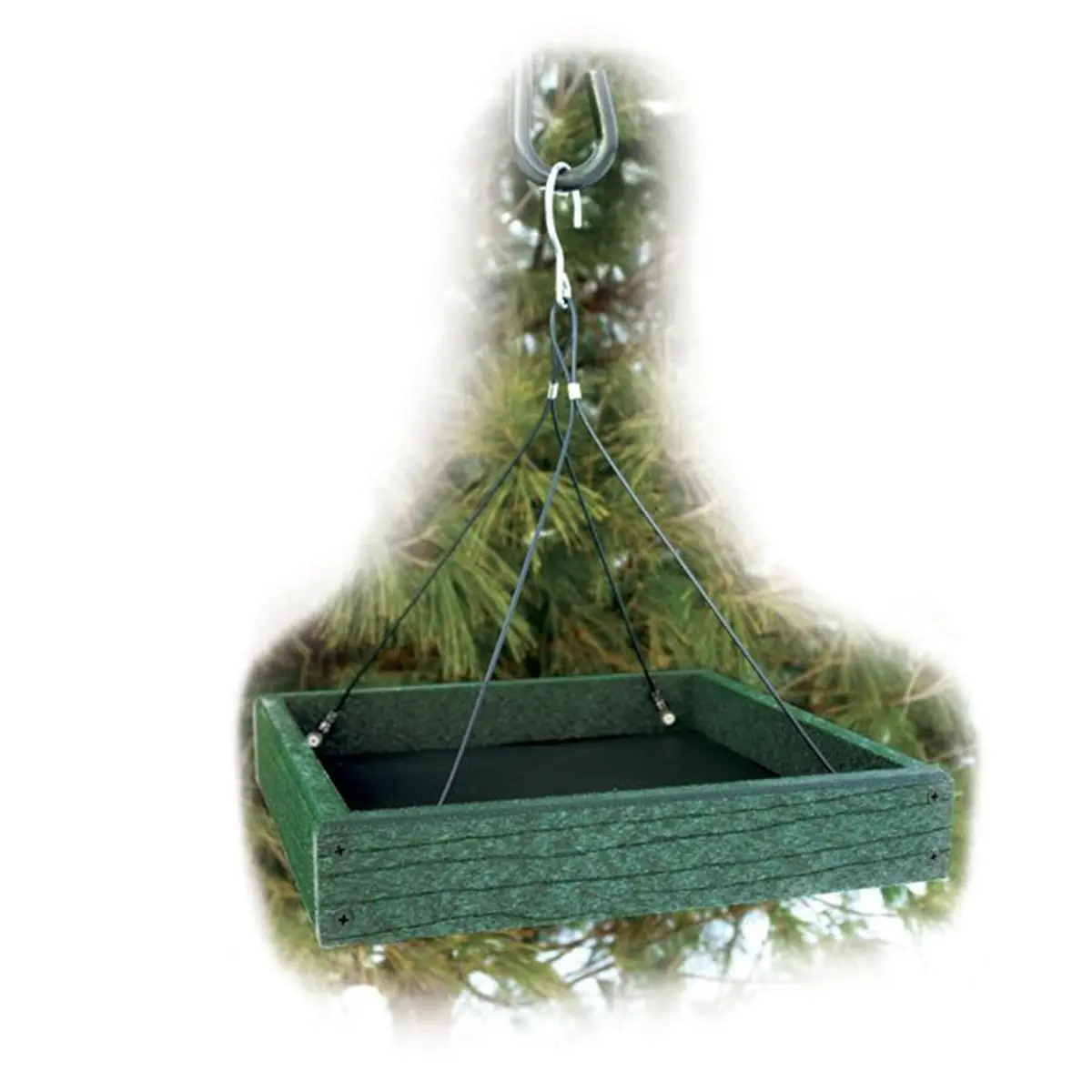 212 MAIN Platform-Type Wild Bird Feeder, Recycled Wood Platform with Mold-Free Perforated Tray, Durable Metal Bird Feeding Tool, Metal Bird Feeder