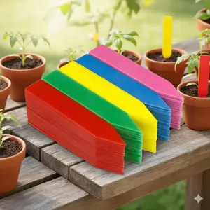 Multipurpose Plastic Garden Plant Labels Stakes for Outdoor Use. Weather-Resistant, Reusable, Waterproof Plant Tags & Markers. Ideal for Garden Nursery, Potted Plants, Seedlings, and Crop Identification.