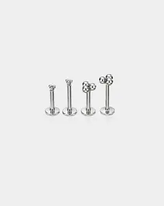 Three Balls Threadless Push Pin Helix Stud