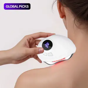 Facial LED Therapy Electric Gua Sha Massage Device, 9-Level Heat Vibration, Waterproof Face Lifting Device, Puffiness Reduction, Wrinkle Smoothing