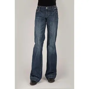 Tin Haul 460 Ella Fit Double Gold Loop Pocket ( Denim Dark Wash ) - Women's Jeans