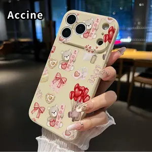 Straight Edge Phone Case for iPhone 17 16 Pro Max 15 Plus 14 13 12 11 Air XR E XS Love - Filled Delight Pattern Anti-Scratch Shockproof TPU Bumper Drop-proof Cover