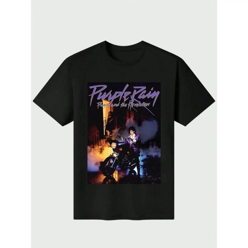 Purple Rain Prince And The Revolution T-Shirt Casual Digital Print 220g Pure Heavy T Shirt