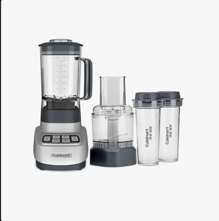 Cuisinart VELOCITY Ultra Trio Blender Food Processor BFP-650P1, 1 HP Motor, 56oz Tritan Blender, 3-Cup Food Processor, 2 16oz Travel Cups, Smoothie & Ice Crush Settings