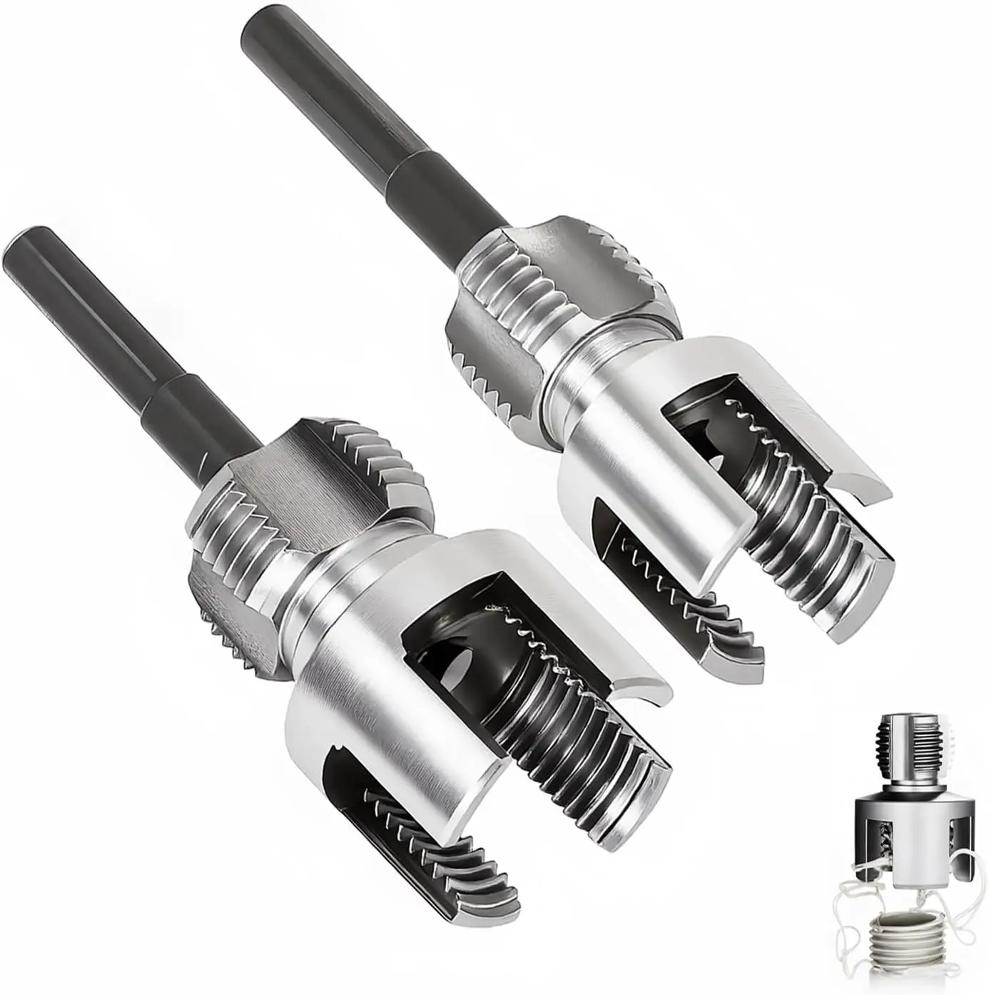 Integrated Internal and External Pipe Thread Cutting Tool Kit Electric Drill Compatible Pipe Threader for PVC Plastic Pipes High Hardness Durable Threading Tool for Plumbing Repair Home Maintenance and Construction Projects