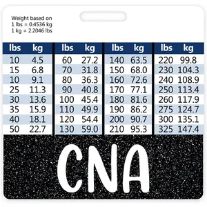 CNA Badge Buddy Card Holder Nursing Accessories Black Certified Nurse Aid Horizontal ID Name Identification Tags Nurse Work W Height & Weight Conversion Charts