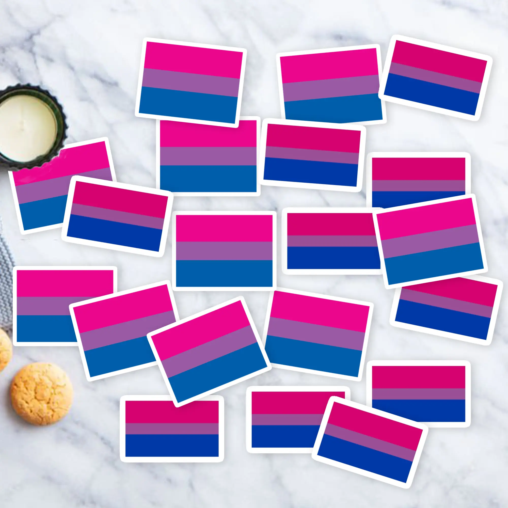 Stickers Pack 20 Pcs Bisexual Laptop Bumper Bike Pride Skateboard Bottle Water Vinyl Colorful Car Aesthetic Guitar Waterproof Luggage