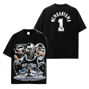 Vintage Victor Wembanyama “The Alien” Graphic Tee for Spur Nation, Wemby Spur Basketball Team Fan Shirt, Oversized Unisex T-Shirt, Casual Cotton Camiseta Verano Summer Outfit, Breathable Soft Streetwear, Trendy Game Day Gift for Men and Women