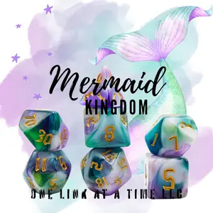 [MERMAID KINGDOM] FULL 7PC SET OF ACRYLIC DICE