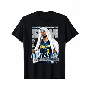 Allen Iverson Vintage Basketball T-Shirt | SLAM Cover Print | 100% Cotton Crew Neck Tee | Retro Streetwear for Men | Unisex Sports Apparel