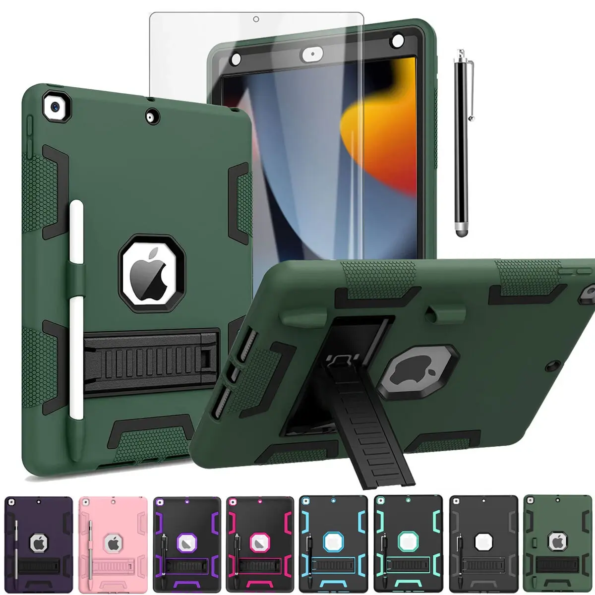 iPad 9th/8th/7th Generation Case 1.0.2" Shockproof Heavy Duty Rugged Stand Cover, Ipad Case
