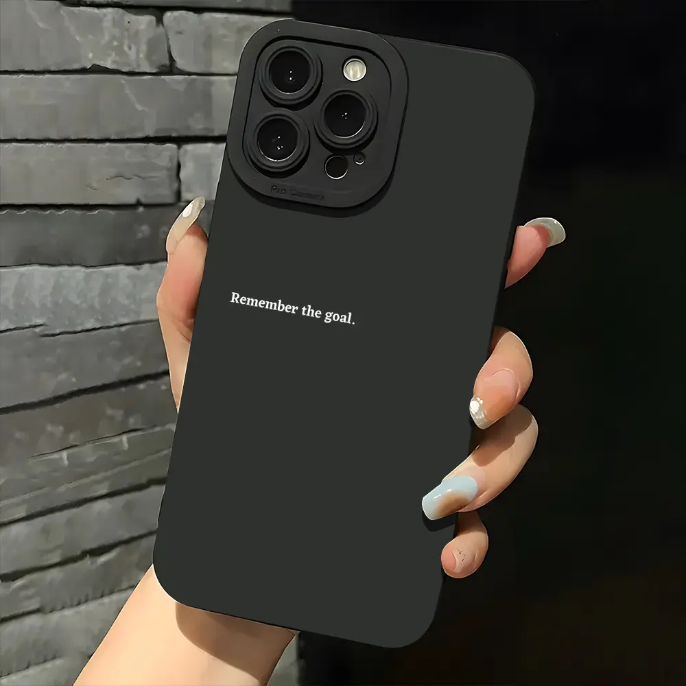 Aesthetic Black Inspirational Quote Smartphone Case - Plastic+TPU Protective Accessory for iPhone Series (16,15,14,13,12,11 Pro Max,XR,Plus) - Cool Birthday Gift for Women