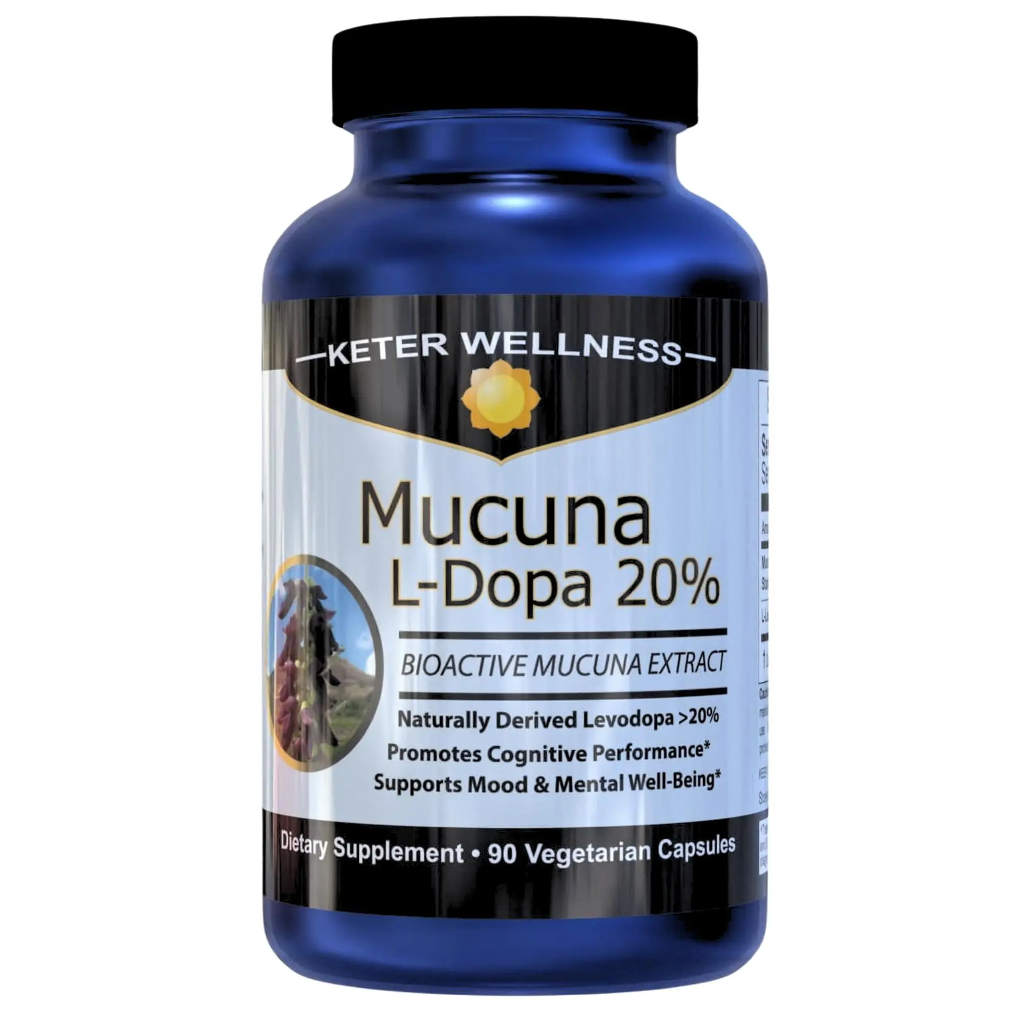 Keter Wellness Mucuna Pruriens Capsules – Dopamine & Mood Support | Standardized 20% L‑Dopa Extract for Focus, Motivation & Energy | Vegan, Non-GMO | 90 Capsules – 3-Month Supply