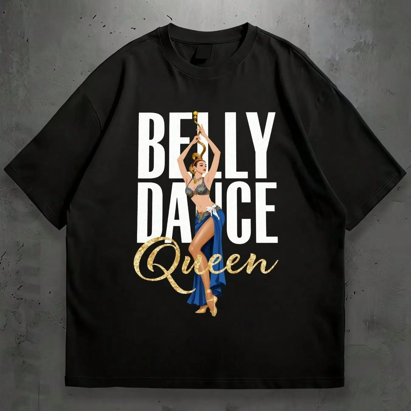 Celebrate Your Love For Dance With This Unique Belly Dance Queen T-Shirt Set Featuring A Bold BELLY DANCE Text And An El