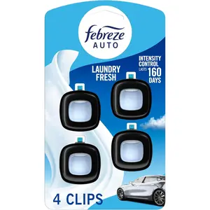 Car Air Freshener Vent Clip Laundry Fresh Scent, .oz.Car Vent Clip, Pack of