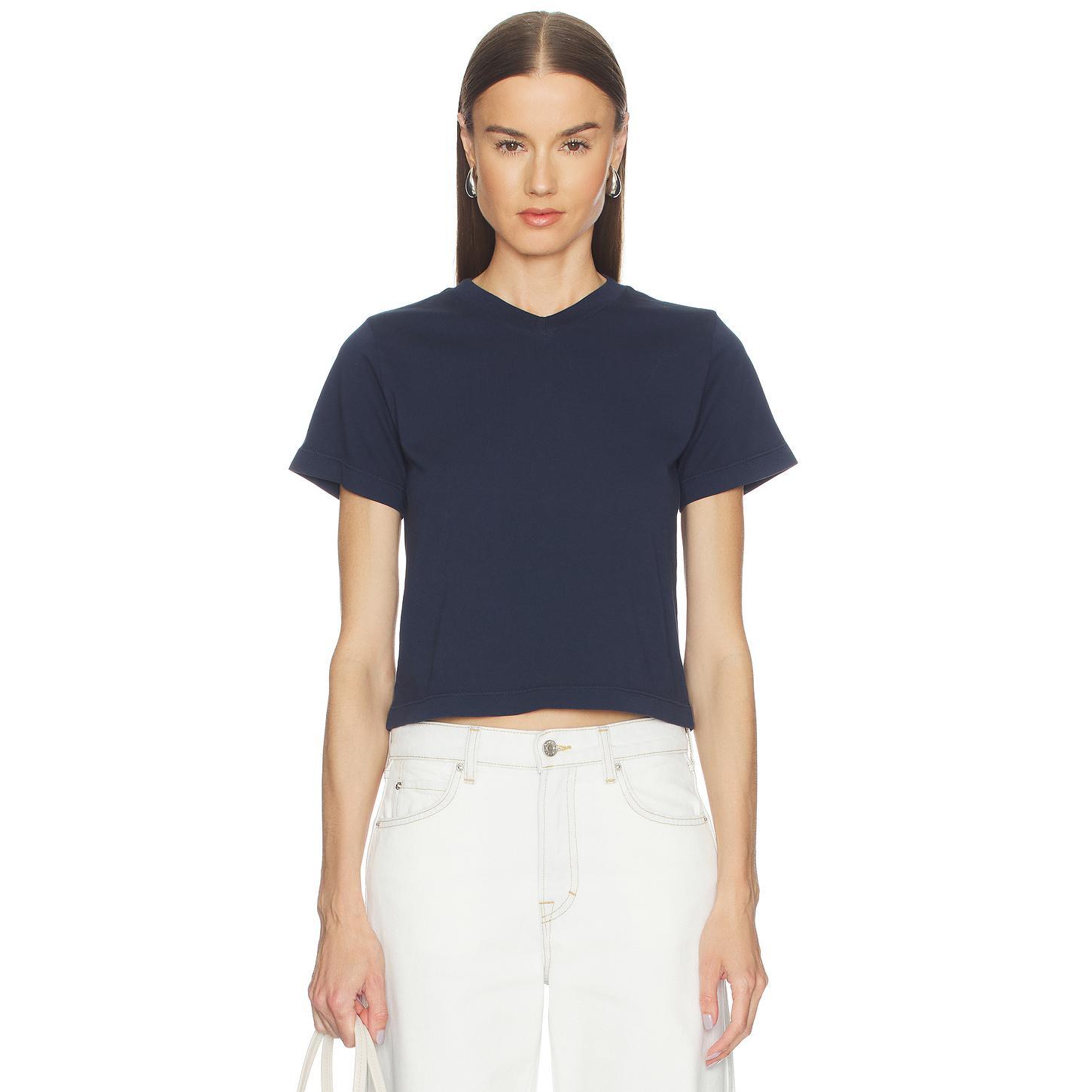 GRLFRND V-neck Boy Tee in Navy