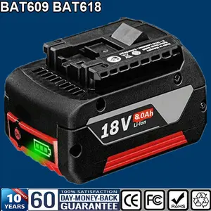 New 8.0Ah For Bosch 18V Lithium-Ion Battery Professional GBA BAT609 BAT620 BAT610