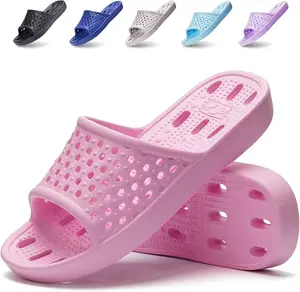 Shower Slipper Shies for Women Men with Arch Support Quick Drying Pool Slides Lightweight Beach Sandals with Drain Holes