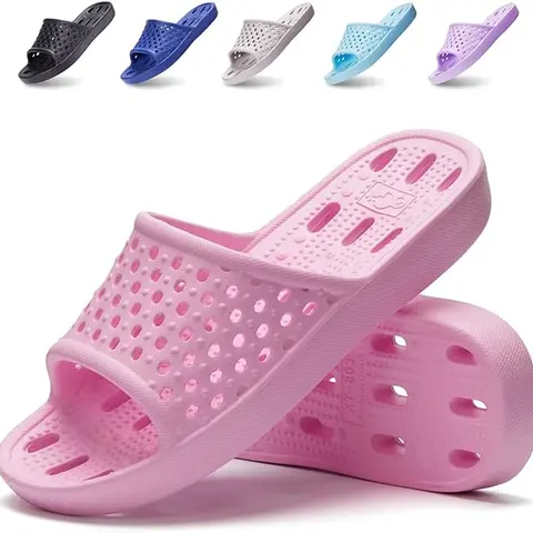 Shower Slipper Shies for Women Men with Arch Support Quick Drying Pool Slides Lightweight Beach Sandals with Drain Holes