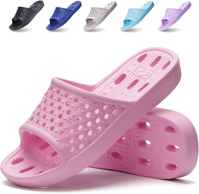 Shower Slipper Shies for Women Men with Arch Support Quick Drying Pool Slides Lightweight Beach Sandals with Drain Holes