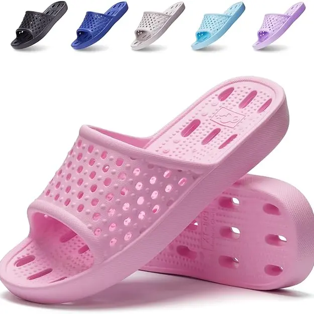 Shower Slipper Shies for Women Men with Arch Support Quick Drying Pool Slides Lightweight Beach Sandals with Drain Holes