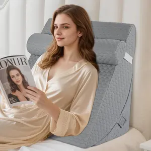 Bed Wedge Pillow for Sleeping, Wedge Pillow Set for After Surgery, Elevated Pillow for Acid Reflux and Back Pain Relief, Sleep Apnea,Back