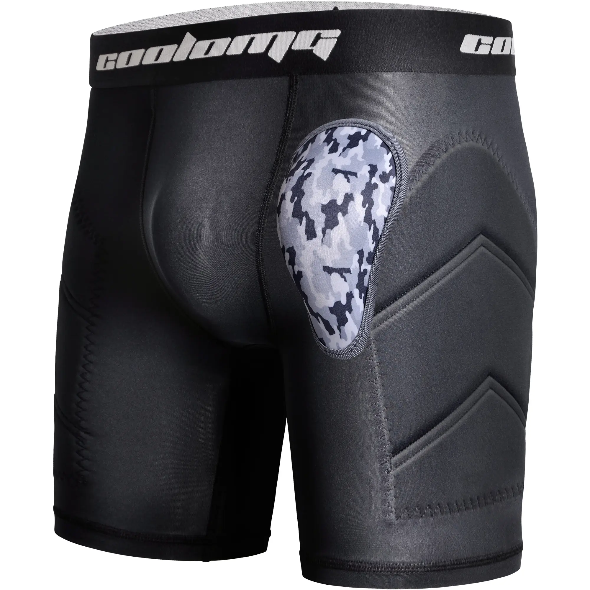 COOLOMG Men's Padded Sliding Shorts with Protective Cup, Athletic Compression Slider for Baseball, Football, and Softball, Sliding Pads, Sports, Glutes, Lacrosse, Male, Padded Cups, Polyester Blend, Quilted Panels, Moisture Wick, Snug Tight