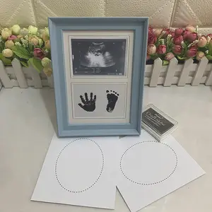 Baby Handprint Footprint Ink Pad with Photo Frame Set, DIY Photo Frame Set for Boys Girls Newborn Baby, Baby Shower Gifts, Men Gifts, Home & Room Decor