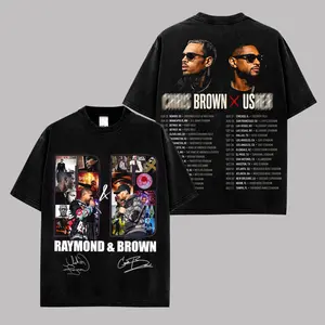 R&B Tour 2026 Premium Washed Cotton T-Shirt (Made In US), Raymond & Brown Graphic Tee, Urban Music Collage Shirt, Hip Hop Concert Streetwear Tee, Retro Fan Merch, Unisex Gift Shirt