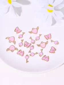 10 Cute Butterfly Heart Angel Keychains, DIY Jewelry Making, Earrings, Necklaces, Bracelets, Keychains, Daily and Festival Accessories