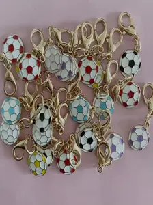10pcs Soccer Keychain Birthday Christmas Gift Unisex Casual Bag Sneaker Accessories Mixed Color