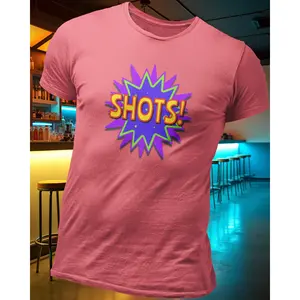 Shots! T-shirt - Soft Cotton Blend, Short Sleeves, Classic Design, Versatile and Comfortable Wear