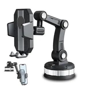 2024 Advanced Long Arm Suction Cup Car Phone Holder - Flexible Mobile Cell Support with Silicone Gel, Hands-Free Mount for iPhone 15/14/13 Pro Max & Samsung, Ideal for Car Center Console