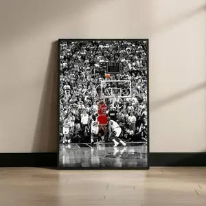 Michael Jordan The Last Shot Poster, Basketball Wall Art Print, NBA Sports Decor, Man Cave Gym Office Living Room Art